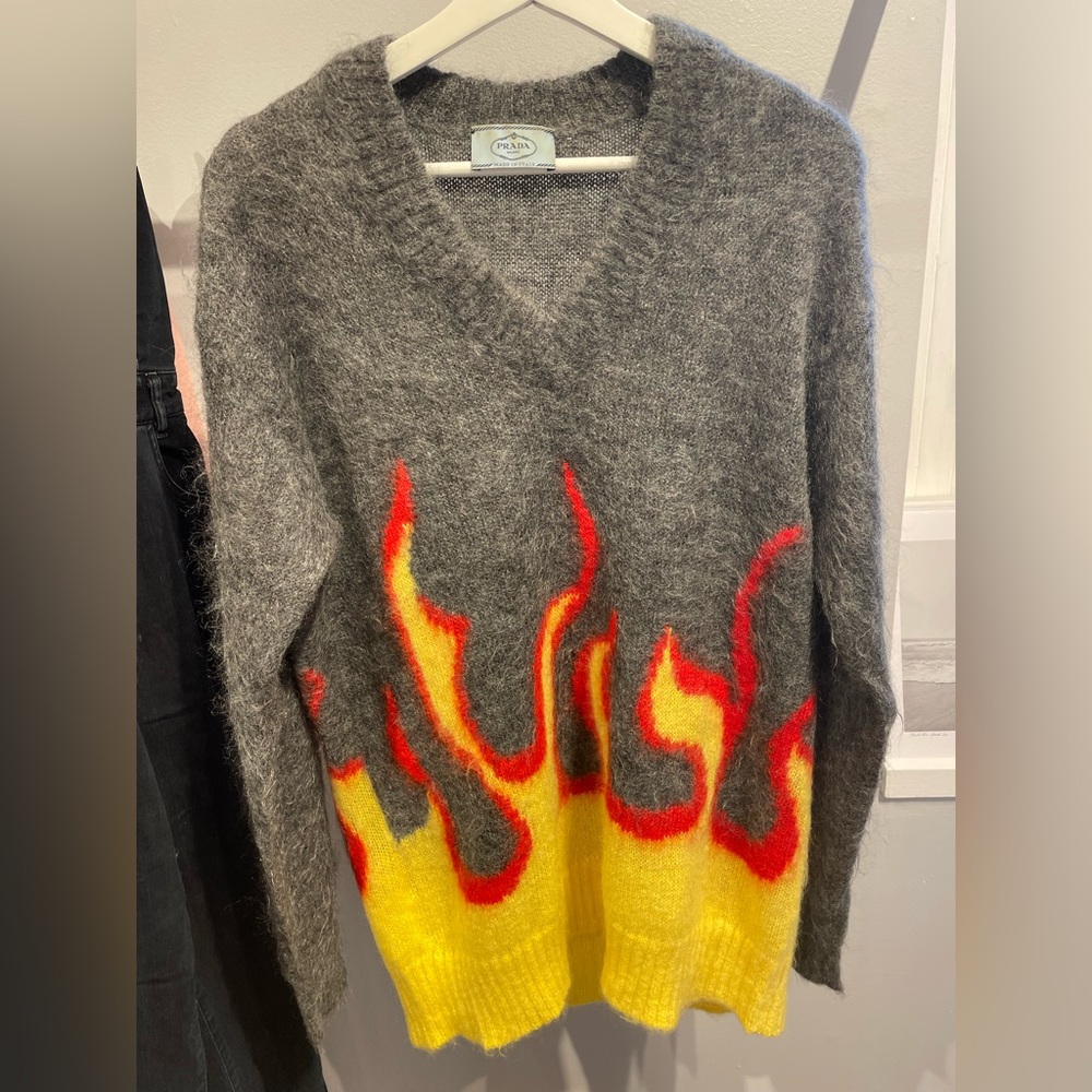 PRADA fw18 mohair flame sweater size IT40 (US 4)